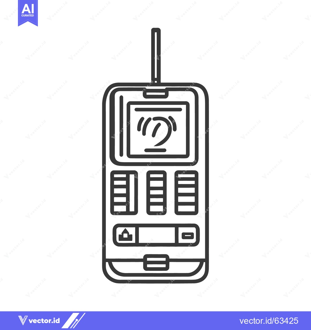 Premium Vector of An old black and white drawing depicting a cellular communication devi