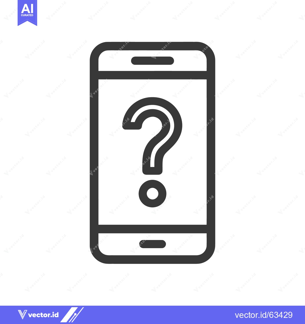 Premium Vector dari Smartphone with Question Mark Icon: Digital Inquiry and Assistance Sym