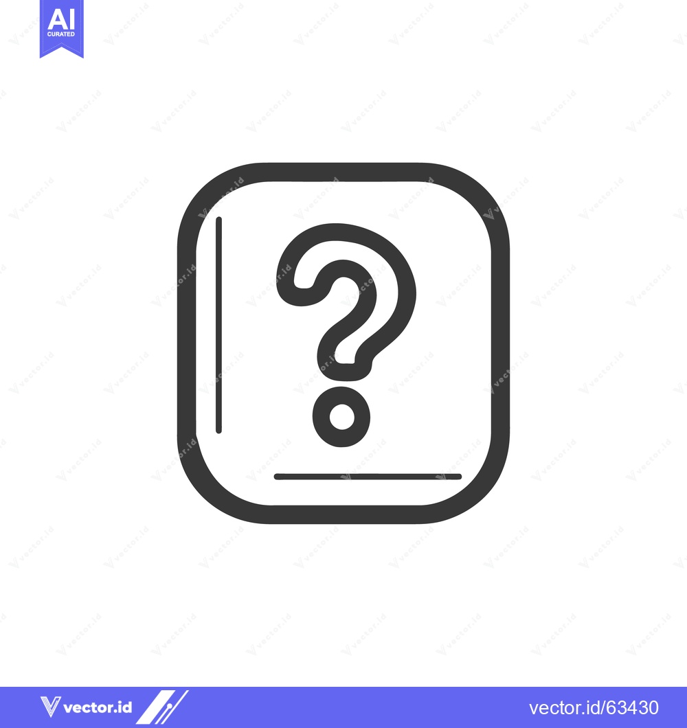Premium Vector dari Question Mark Icon in Rounded Square, Minimalist Design, Dark Gray on