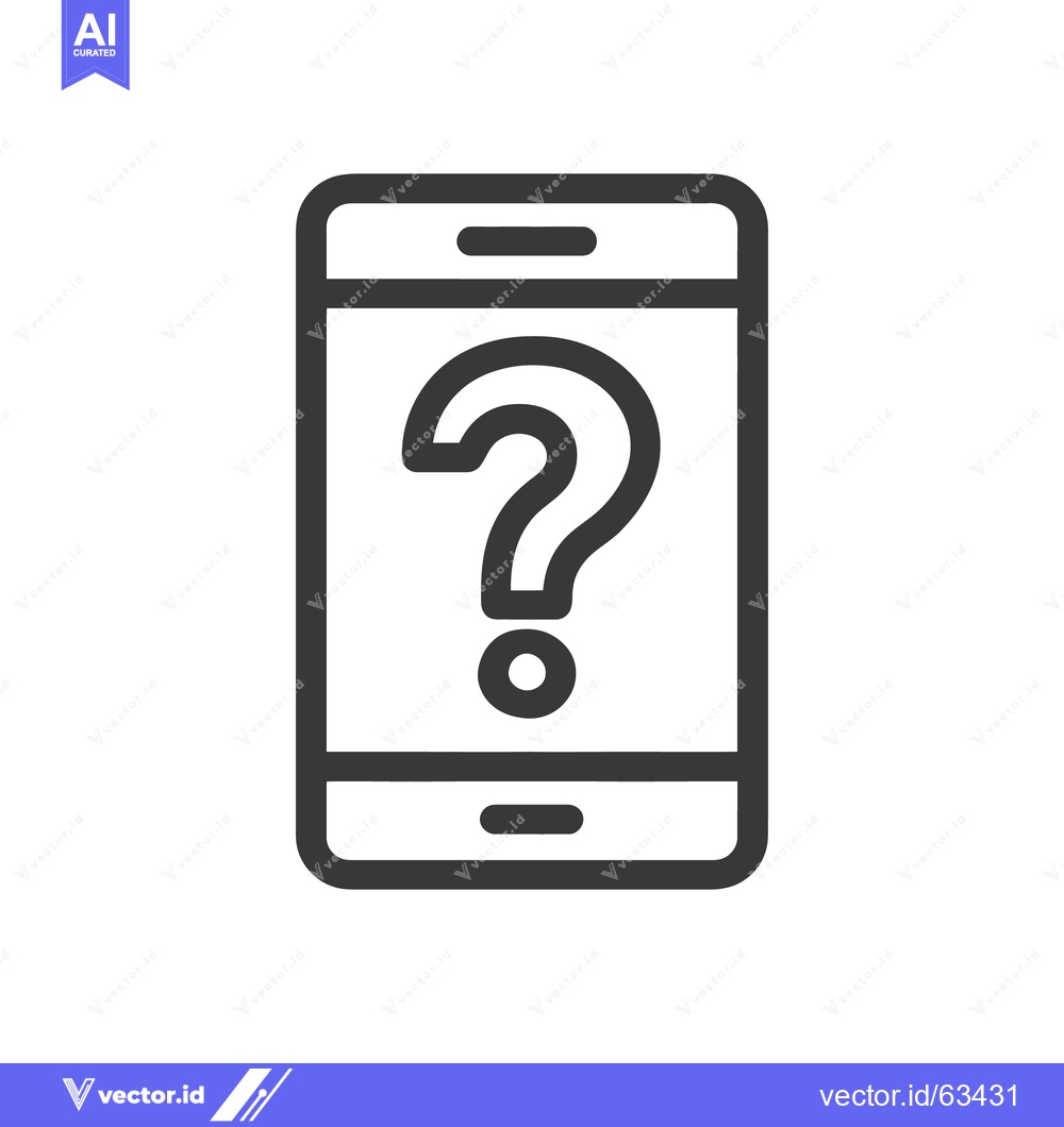 Premium Vector dari Smartphone with Question Mark Icon: Digital Inquiry Concept