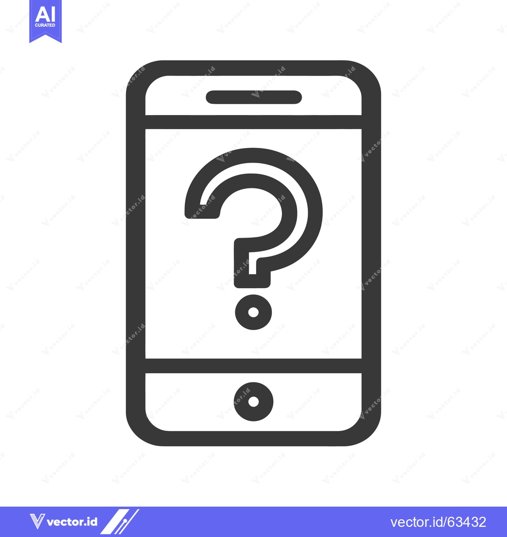 Premium Vector dari Smartphone with Question Mark: Digital Inquiry Icon, Isolated on White