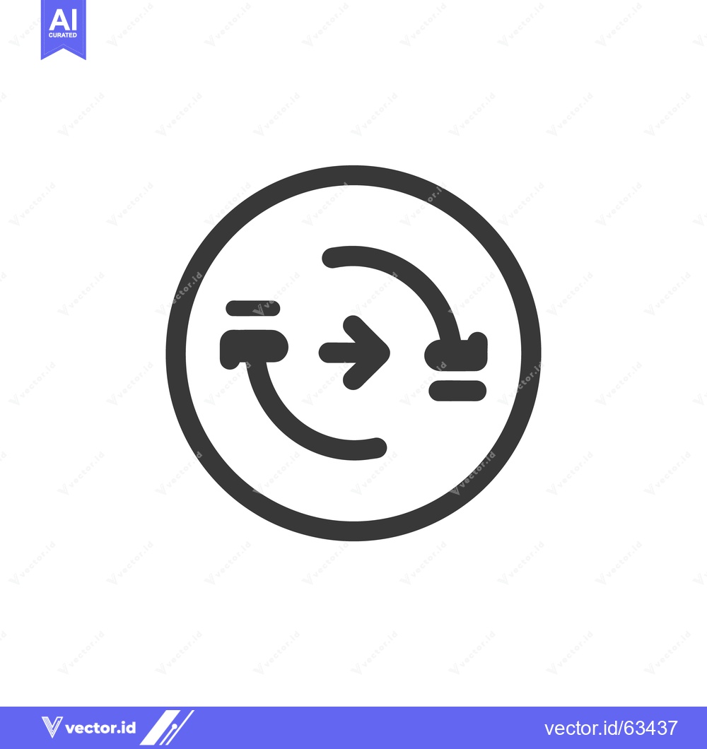 Premium Vector dari Circular Arrow Exchange: Simple Black Icon on White Background