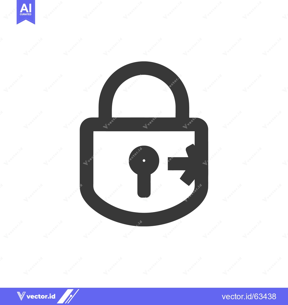 Premium Vector dari Minimalist Padlock Icon with Keyhole and Arrow Symbol in Dark Gray