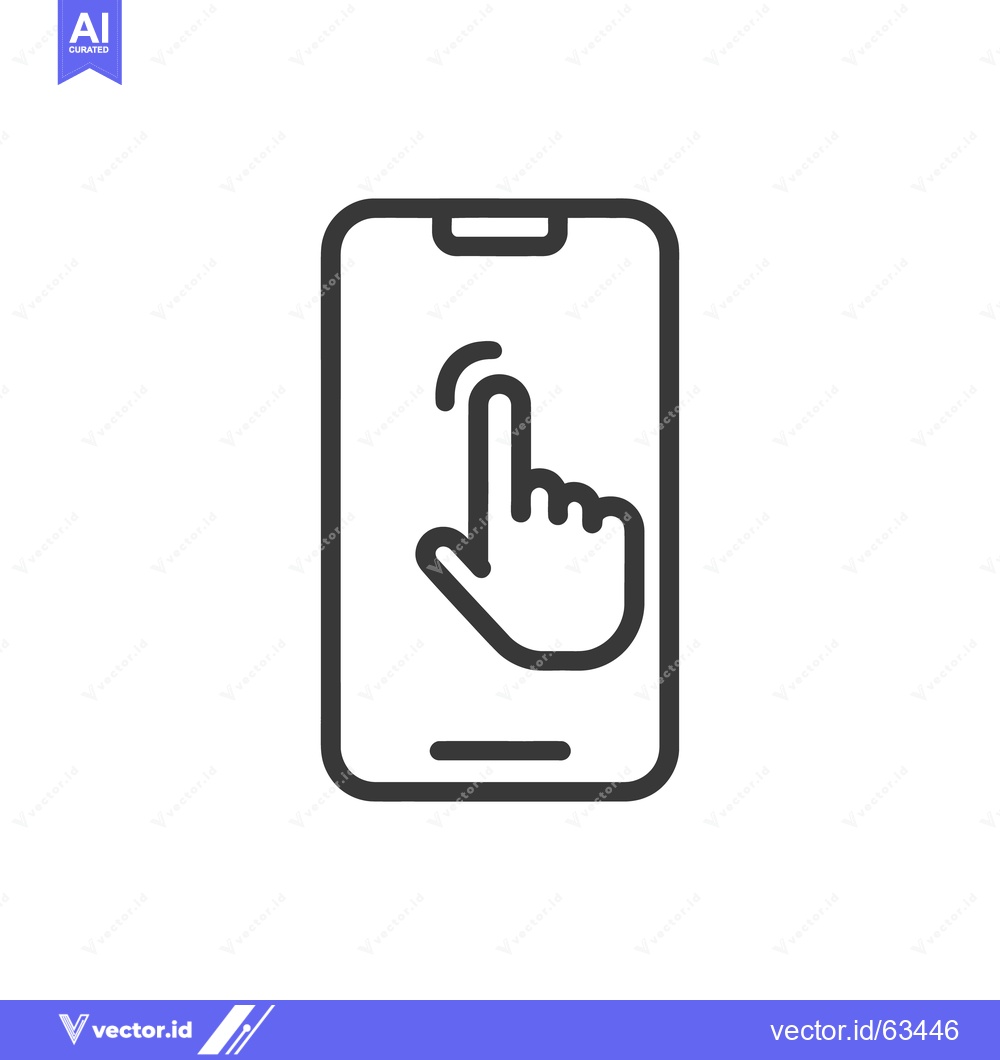 Premium Vector dari Smartphone Touchscreen Interaction: Finger Tap on Mobile Device Icon