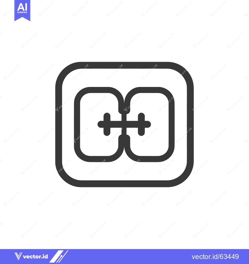 Premium Vector dari Minimalist Icon of Two Connected Shapes in Rounded Square Frame