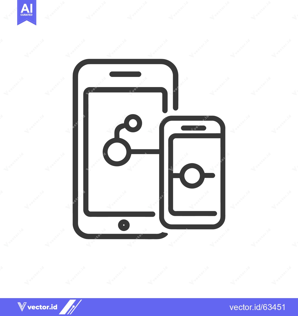 Premium Vector dari Mobile Data Sharing: Minimalist Icon of Connected Smartphones