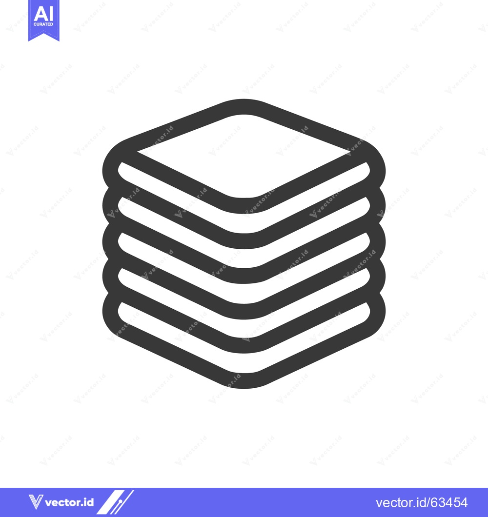Premium Vector dari Stacked Rounded Square Icon: Simple, Bold, and Minimalist Design Eleme