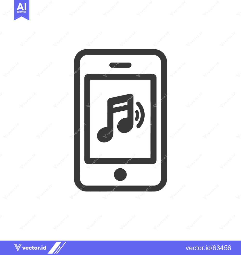 Premium Vector dari Smartphone Music Icon: Black and White Design for Audio App