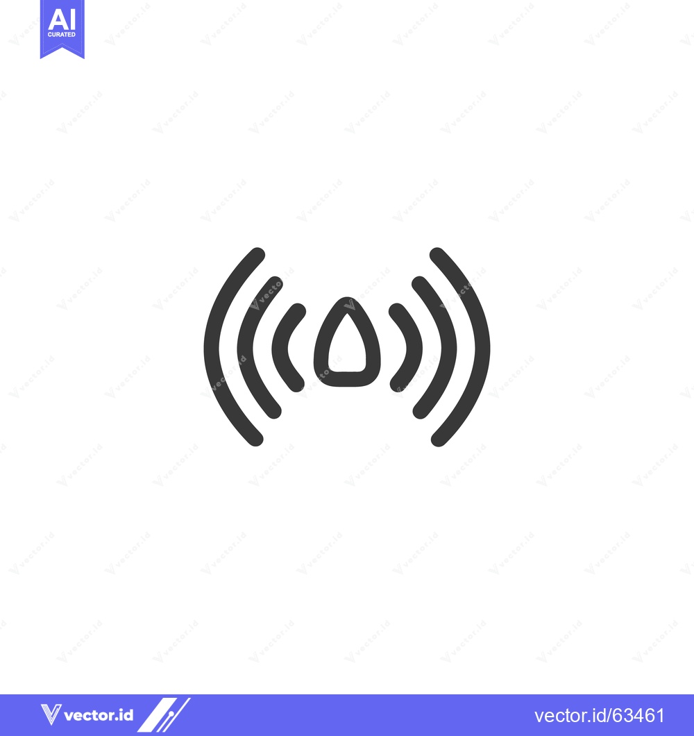 Premium Vector of Minimalist Wi-Fi Signal Icon with Circular Waves and Central Triangle