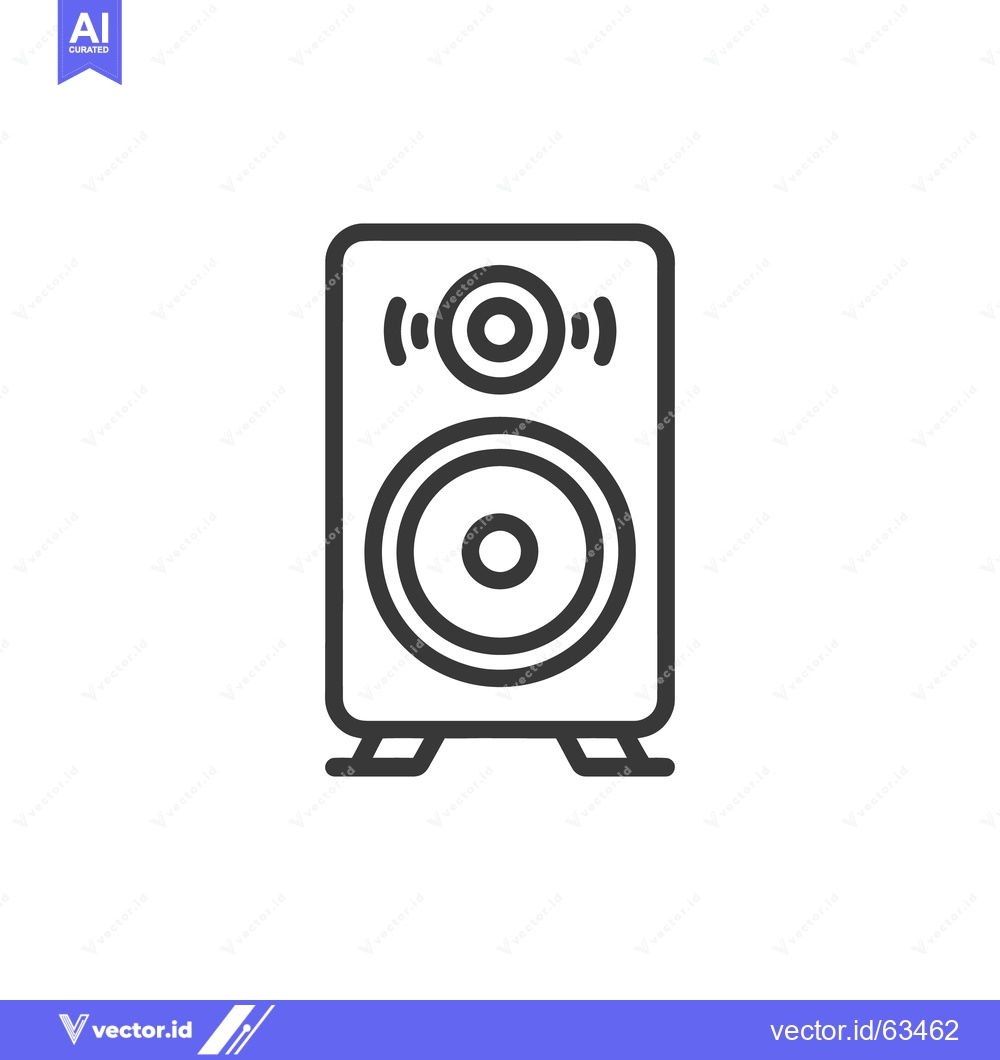 Premium Vector dari Minimalist Speaker Icon with Sound Waves, Black and White Design