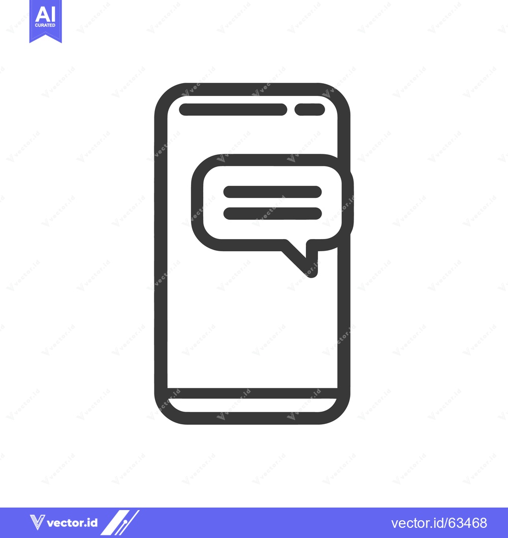 Premium Vector dari Smartphone with Message Bubble Icon, Minimalist Design, Communication