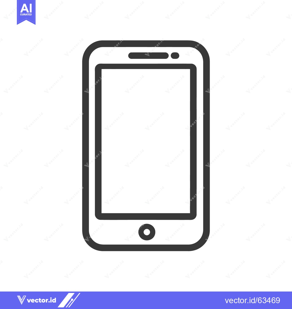 Premium Vector of Minimalist Smartphone Icon: Sleek Design on White Background