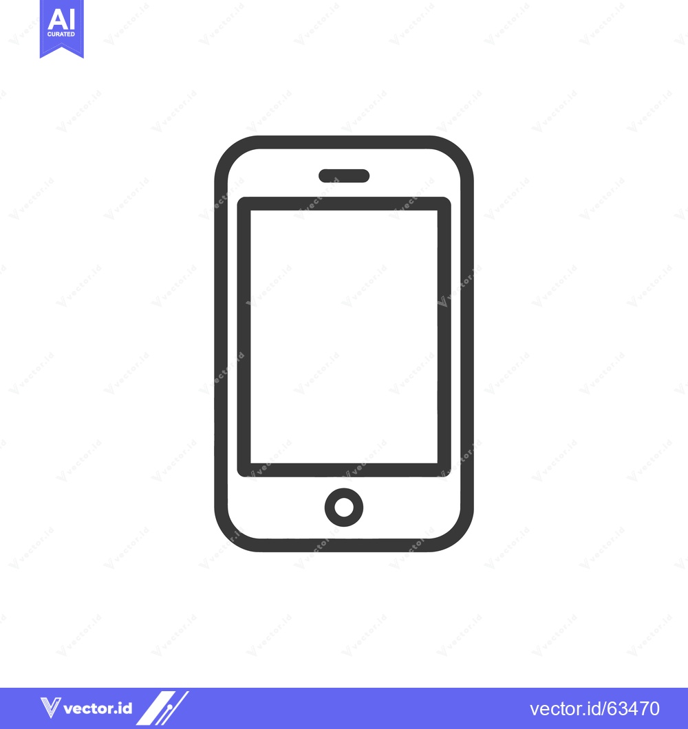 Premium Vector dari Minimalist Smartphone Icon: Clean Line Art for Modern Technology