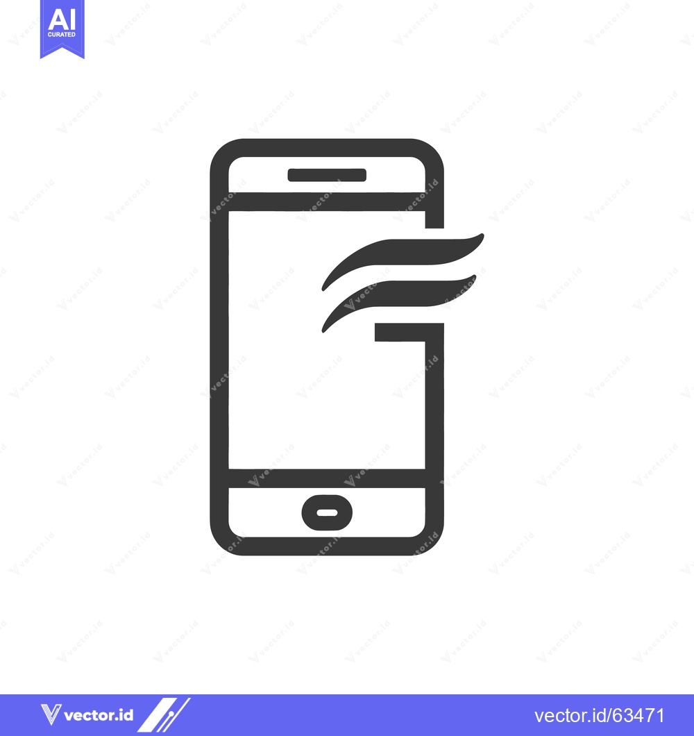 Premium Vector dari Sleek Smartphone Icon with Signal Waves, Modern Communication Design