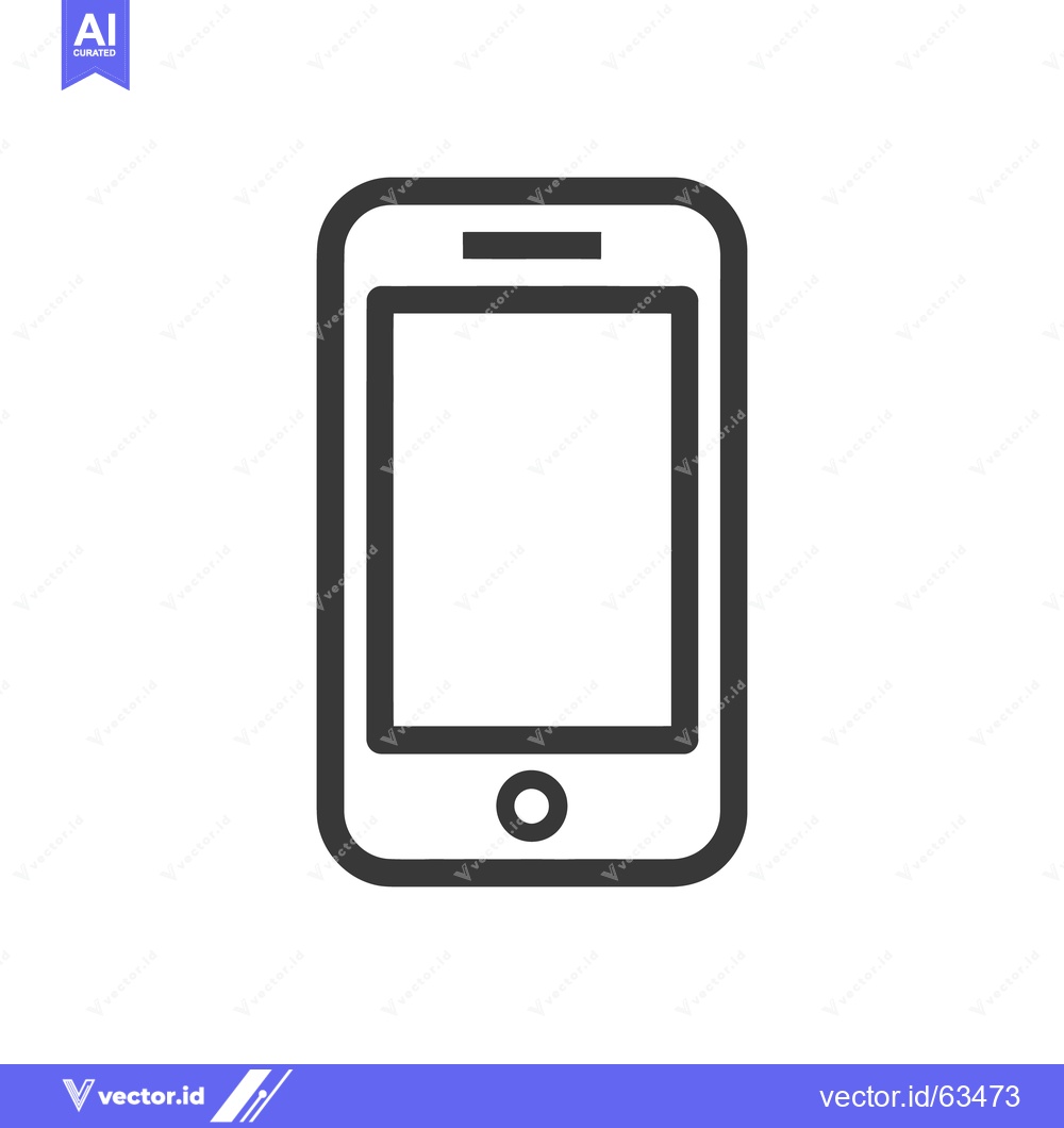 Premium Vector of Minimalist Smartphone Icon: Sleek Design with Rounded Edges and Clean