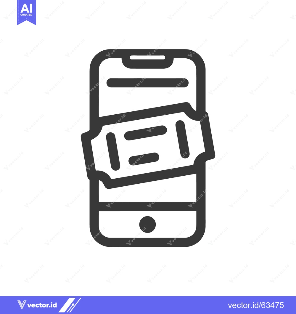 Premium Vector dari Digital Ticket on Smartphone Icon, Event Access, Mobile Ticketing Conc