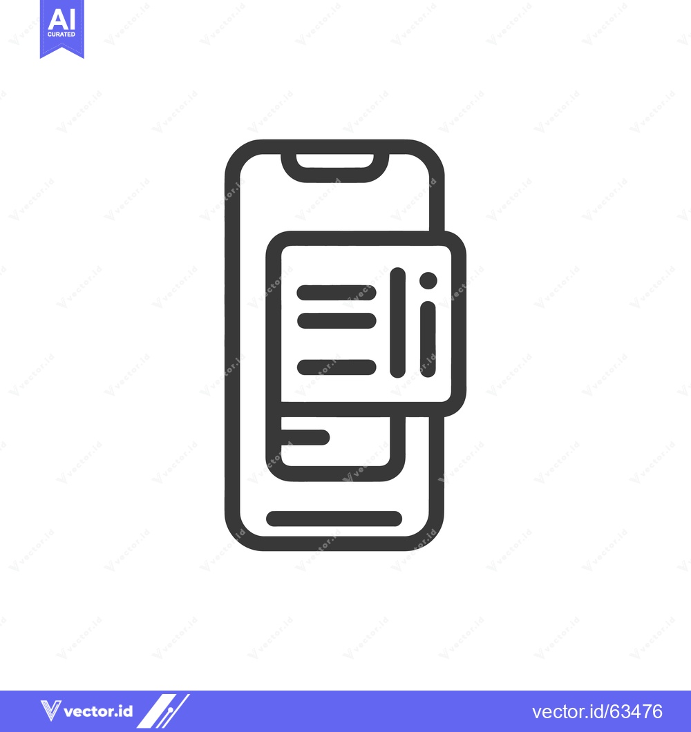Premium Vector of Smartphone Notification Icon: Minimalist Design for Mobile Communicati