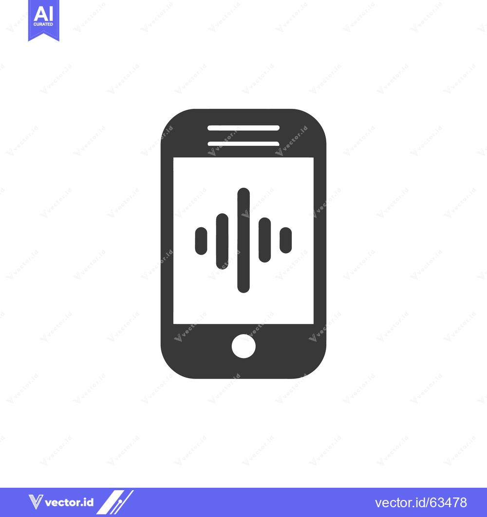 Premium Vector dari Smartphone Audio Waveform Icon: Modern Mobile Technology Symbol