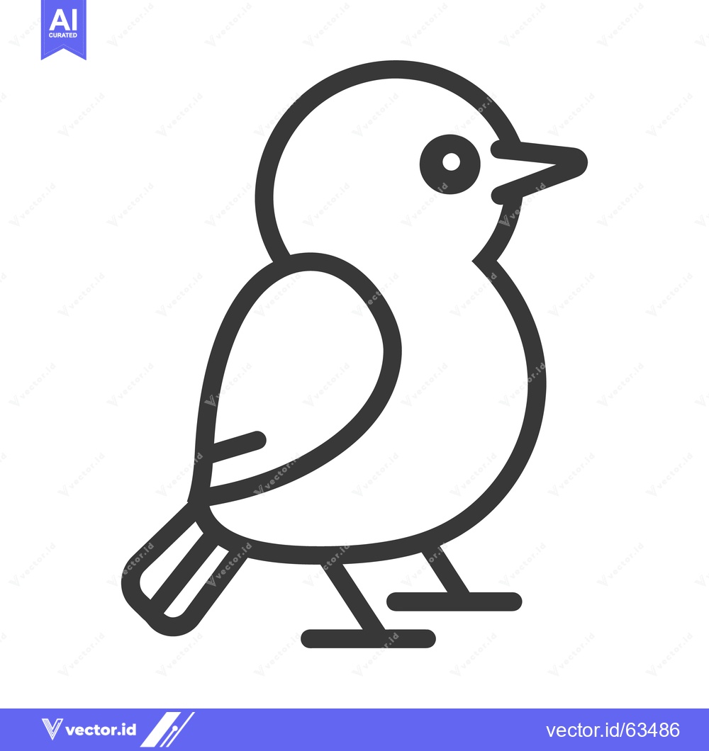 Premium Vector dari A simple illustration depicting a small bird looking to the side