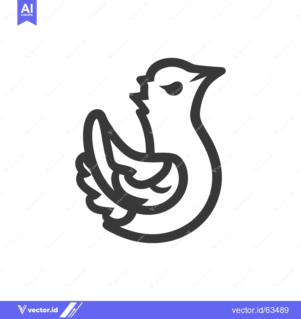 Premium Vector of A simple stylized black and white illustration of a bird