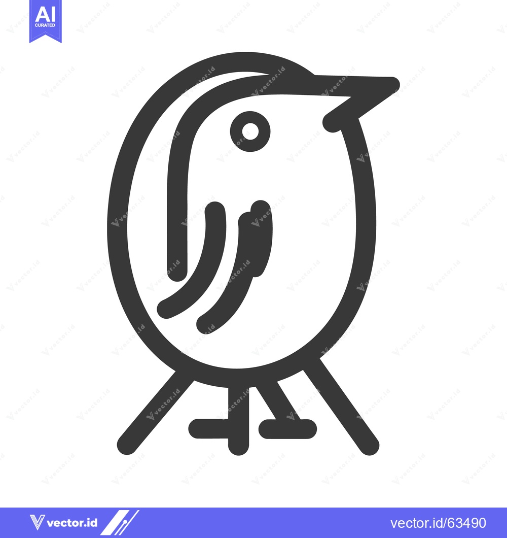 Premium Vector dari Simple stylized illustration depicting a small bird character looking