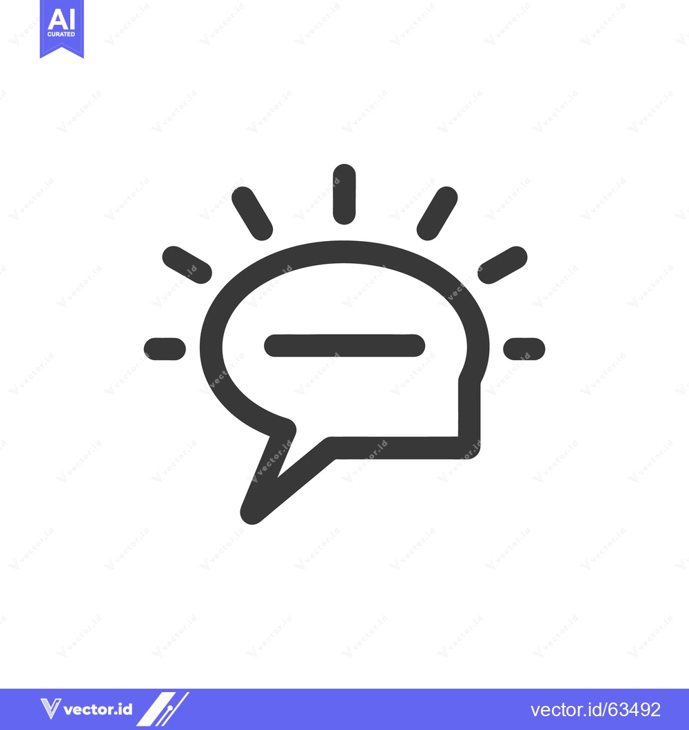 Premium Vector dari Minimalist Icon of Speech Bubble with Negative Sign and Radiating Line