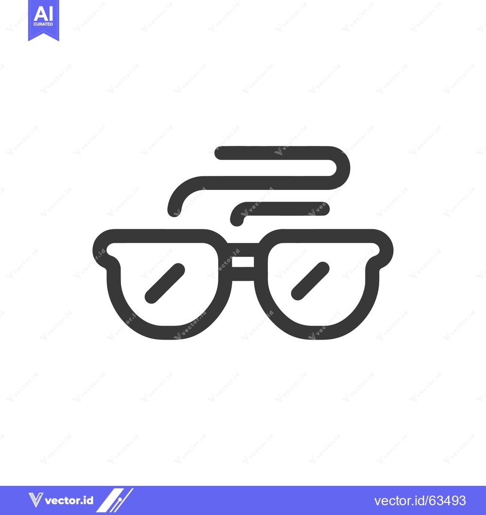 Premium Vector of Quirky Glasses Icon with Wavy Lines, Minimalist Design