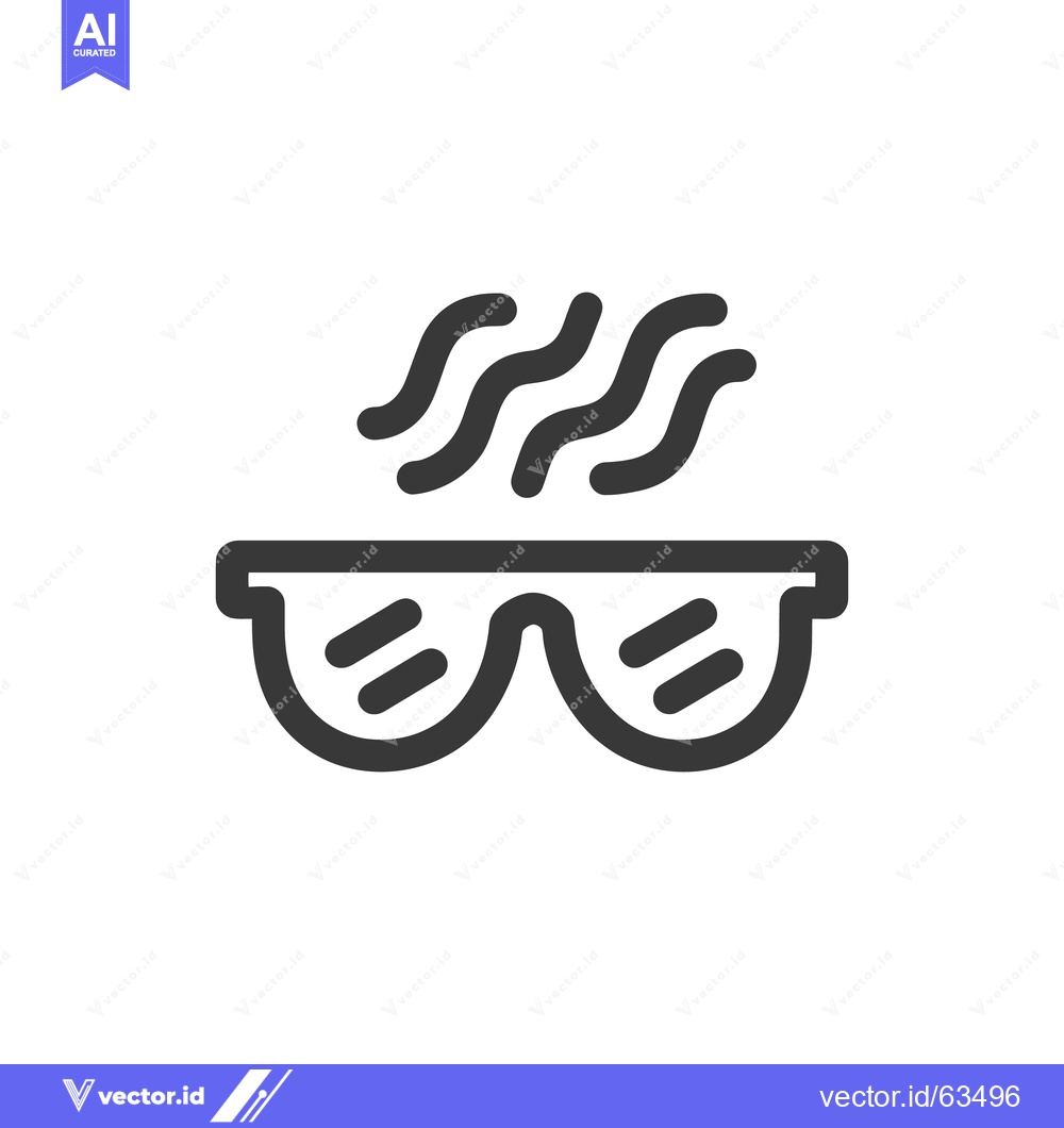 Premium Vector of Steamy Spectacles: Minimalist Icon of Foggy Eyeglasses