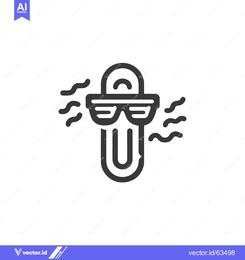 Premium Vector of Cool Surfboard Icon with Sunglasses and Waves, Minimalist Design