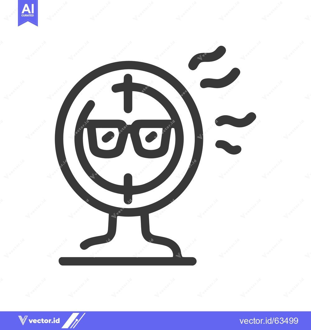 Premium Vector dari Humorous Fan Icon with Glasses and Airwaves, Minimalist Design