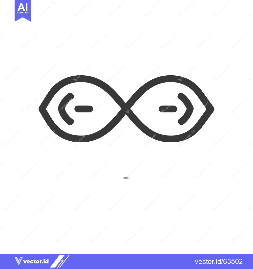 Premium Vector of Abstract Infinity Symbol with Arrows, Minimalist Design on White Backg