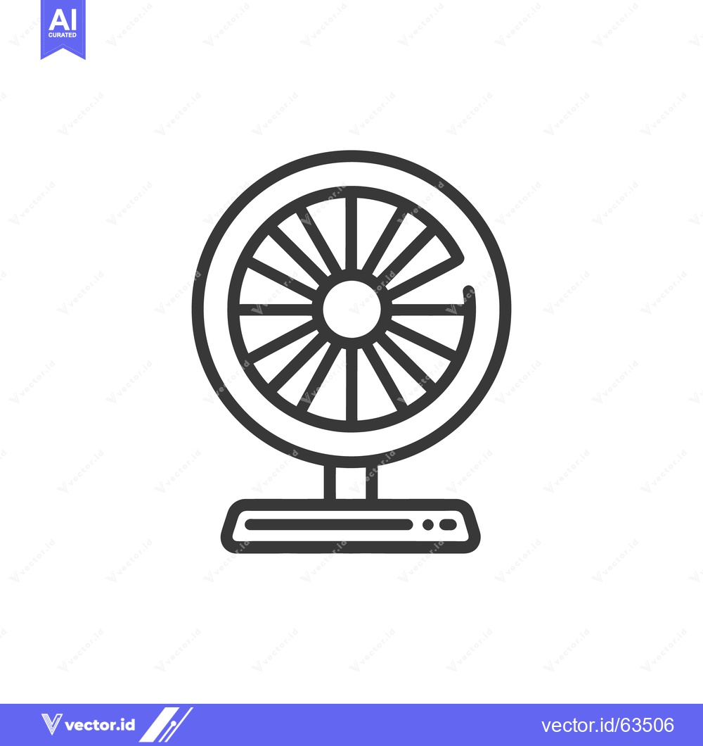 Premium Vector dari Minimalist Electric Fan Icon: Modern Line Art Design on White Backgrou