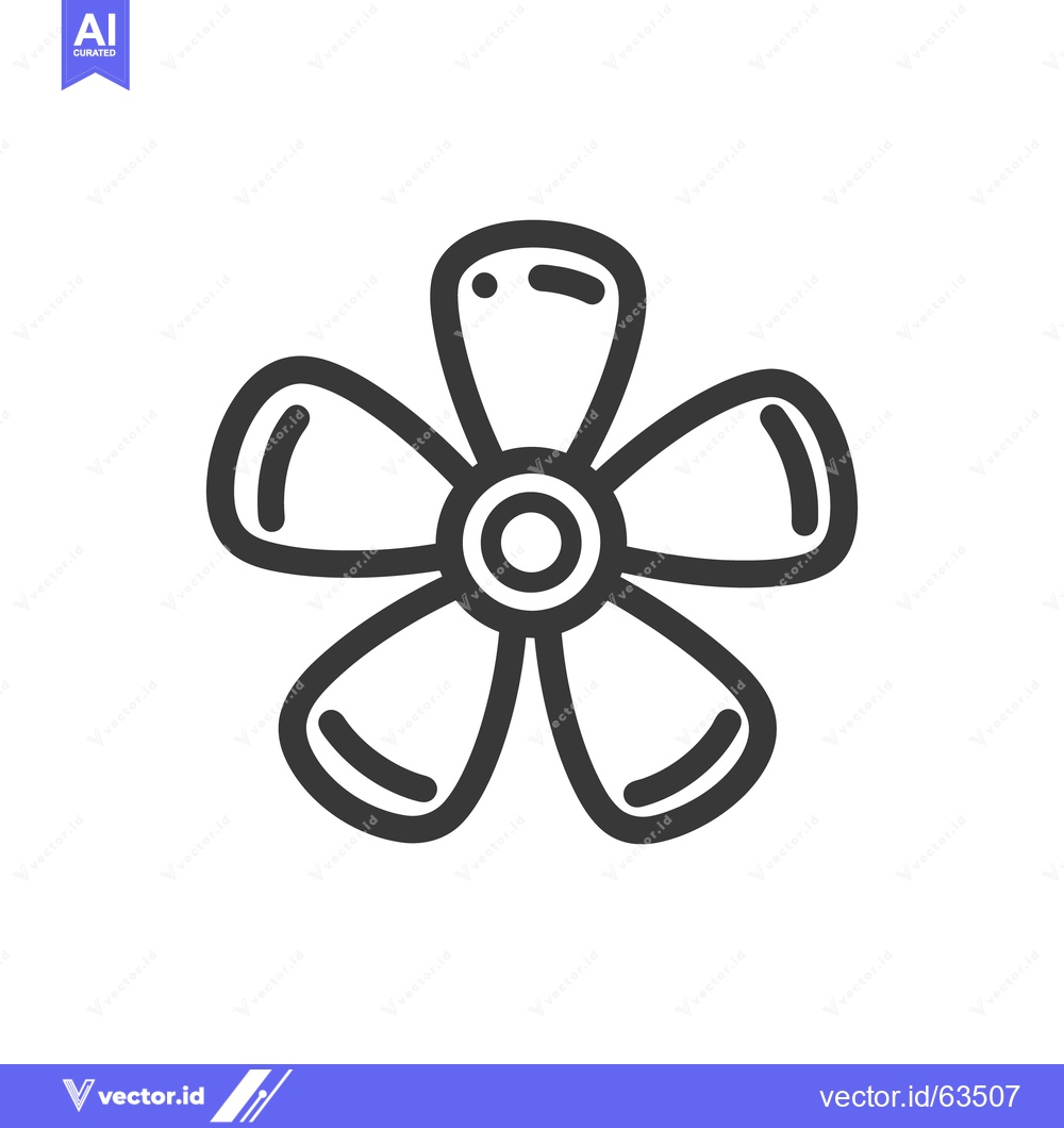 Premium Vector dari Simple Five-Petal Flower Icon, Bold Outline on White Background