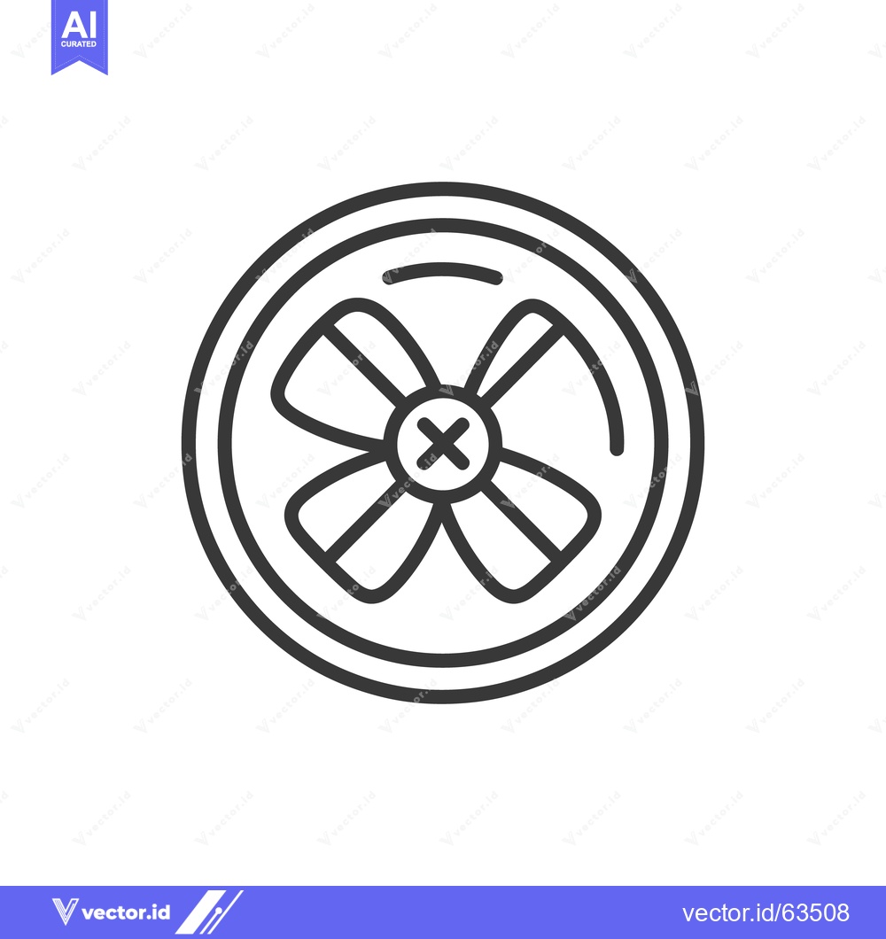 Premium Vector dari Minimalist Fan Icon: Circular Design with Four Blades and Central X