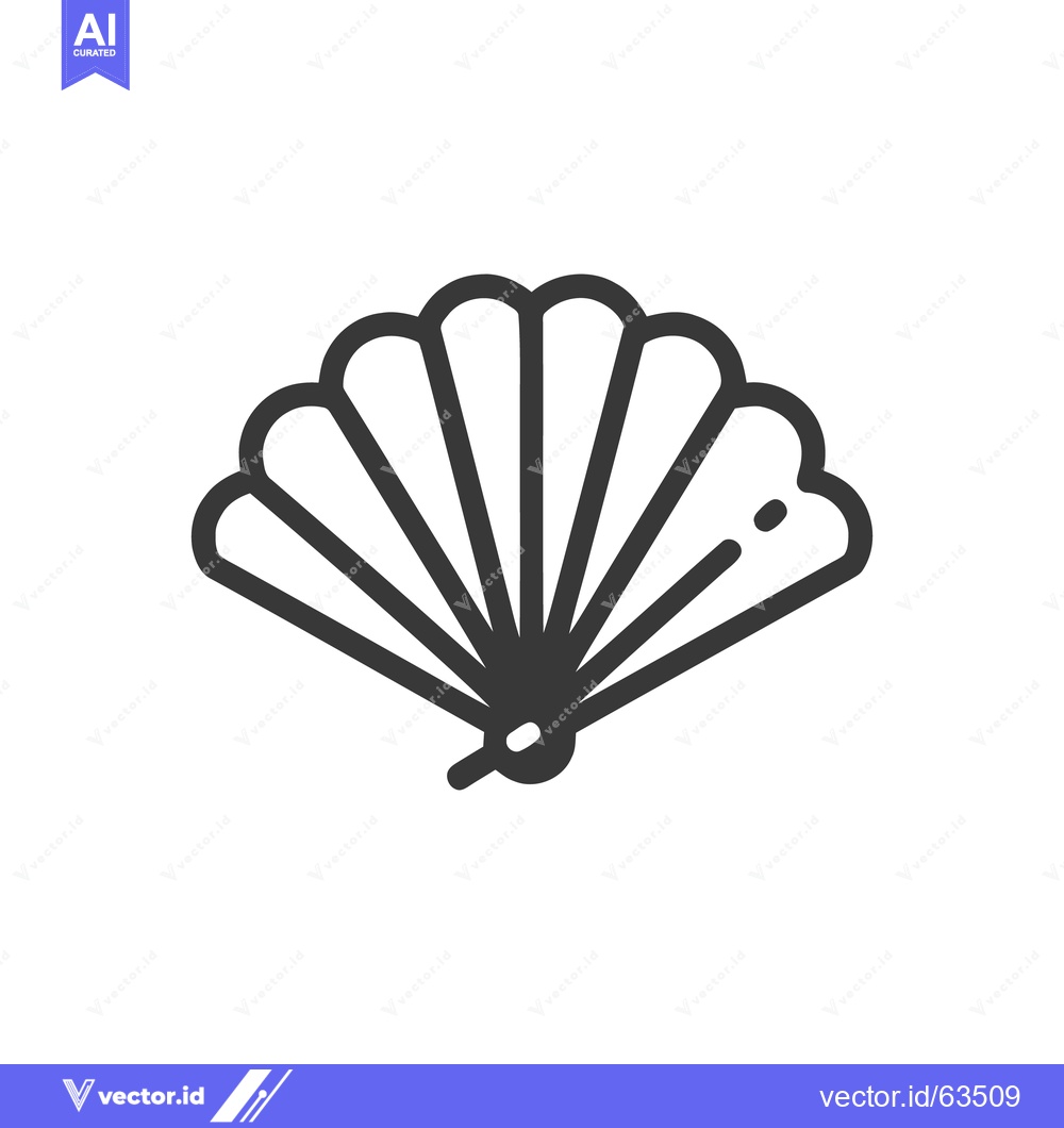 Premium Vector dari Elegant Hand Fan Icon: Minimalist Design with Smooth Lines and Subtle
