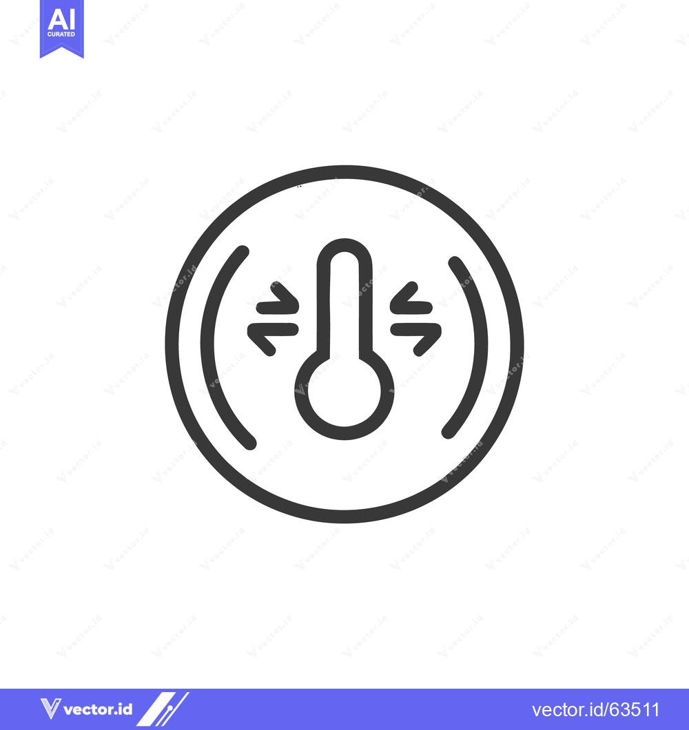 Premium Vector dari Thermostat Control Icon: Temperature Adjustment Symbol in Circle Outli