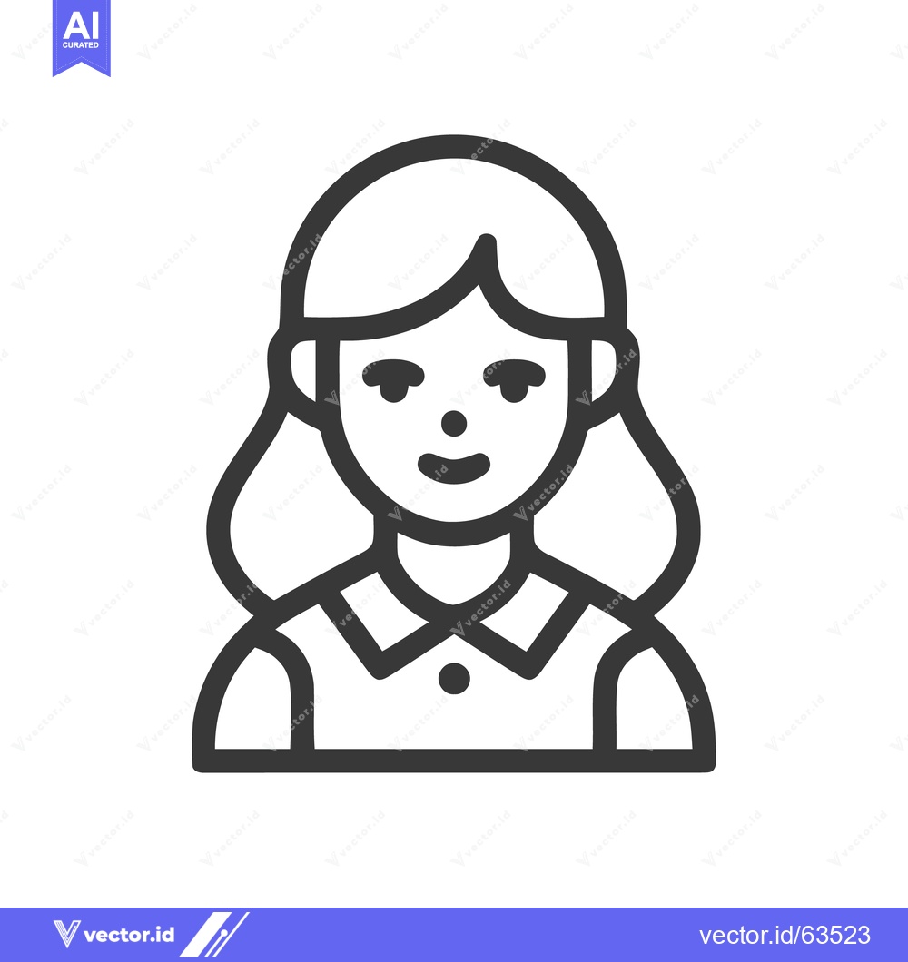 Premium Vector of Minimalist Woman Icon: Simple, Clean Line Art Portrait Illustration