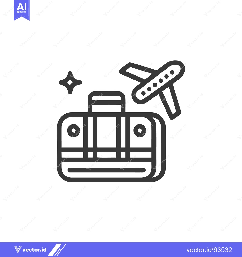 Premium Vector of Travel Icon: Suitcase, Airplane, and Sparkle Symbolizing Adventure