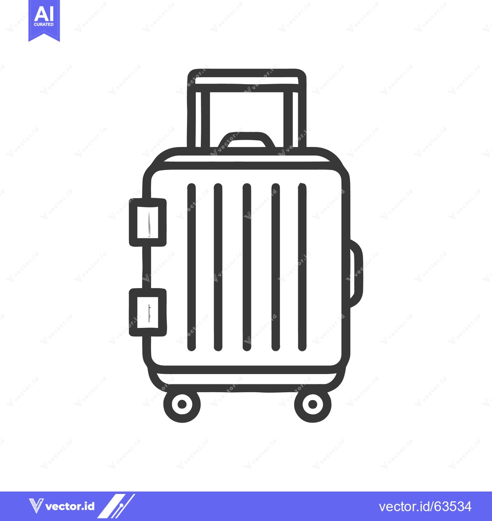 Premium Vector of Minimalist Suitcase Icon: Travel Ready, Bold Outline Design