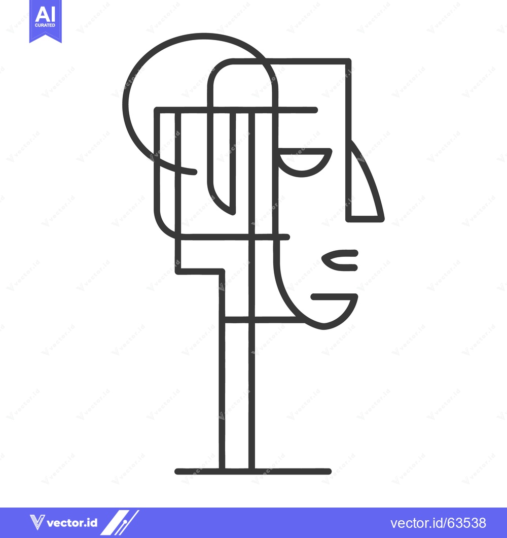 Premium Vector dari A minimalist abstract depiction of a stylized human portrait