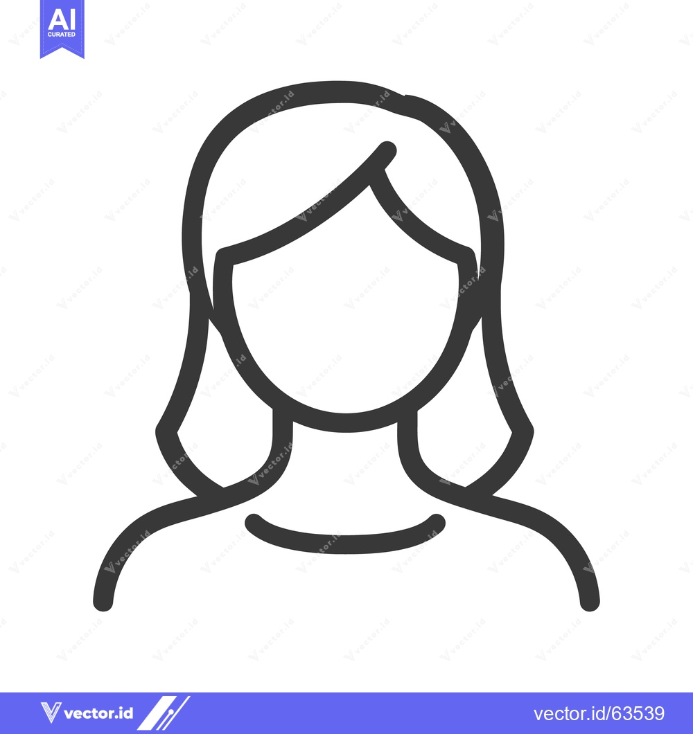 Premium Vector dari Simple outlined illustration of a woman showing her shoulders and hair