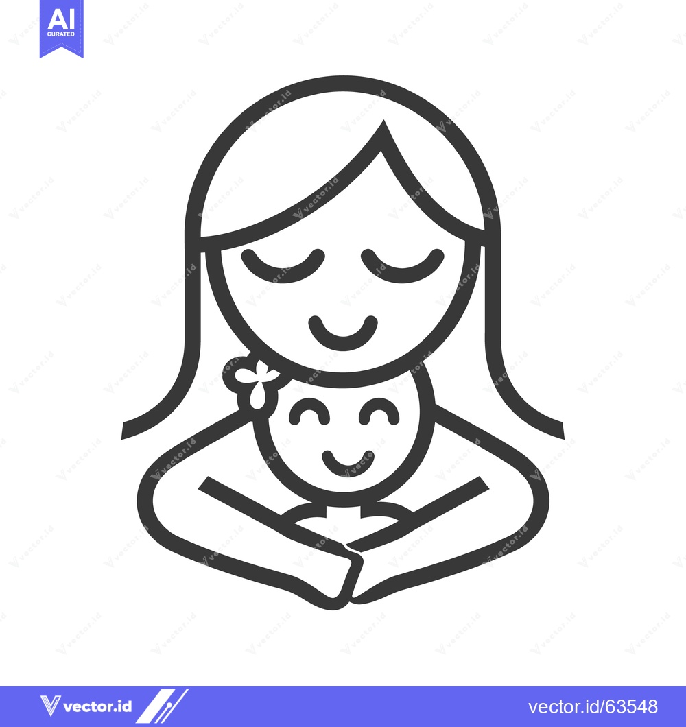 Premium Vector of Mother holding her baby with love and gentle affection
