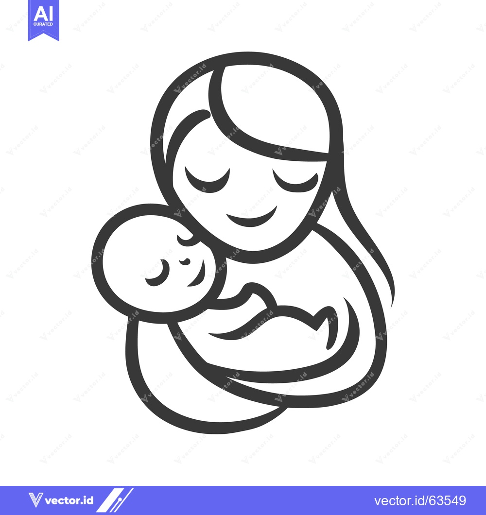 Premium Vector of A mother cradles her baby with gentle and loving care