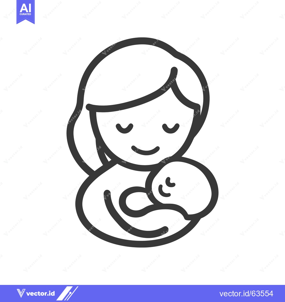 Premium Vector dari A mother affectionately cradles her newborn baby in arms