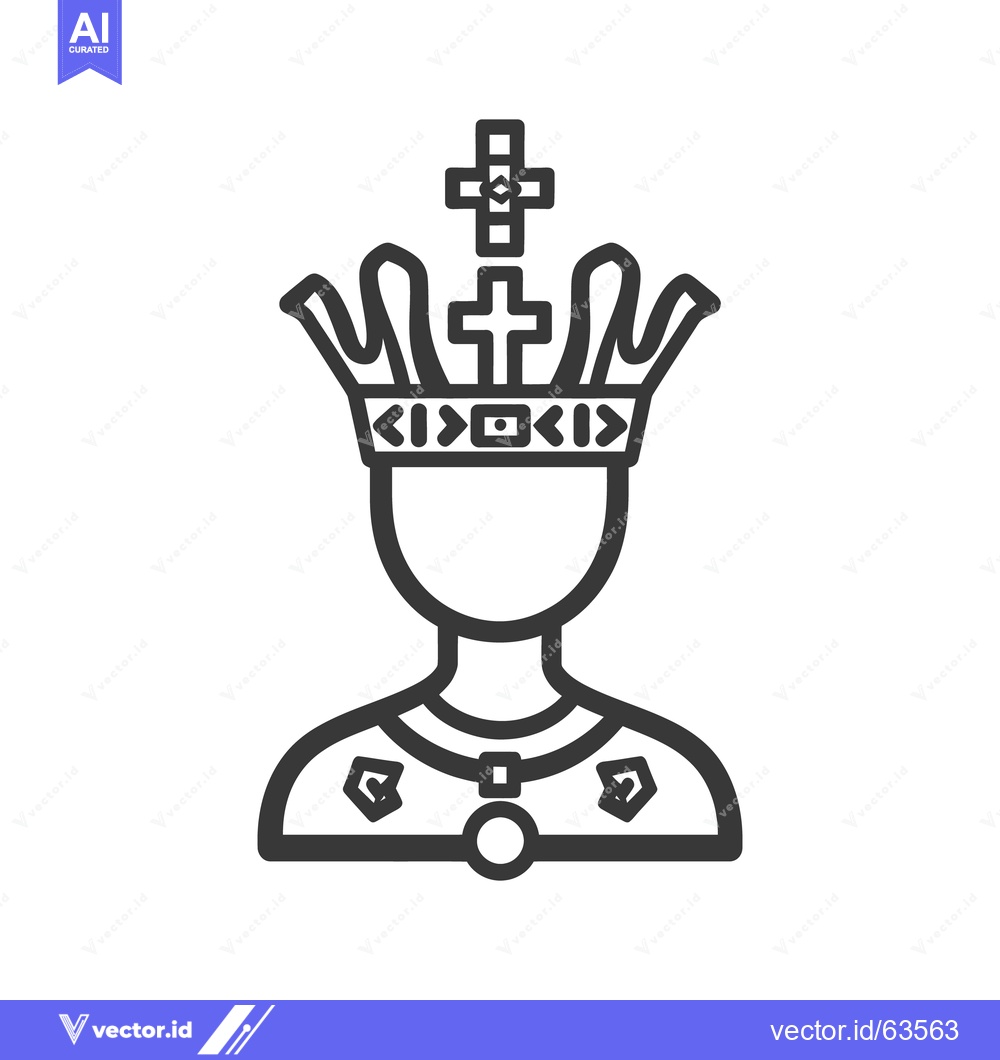 Premium Vector of An illustrated person wearing a royal crown and regal ornamentation