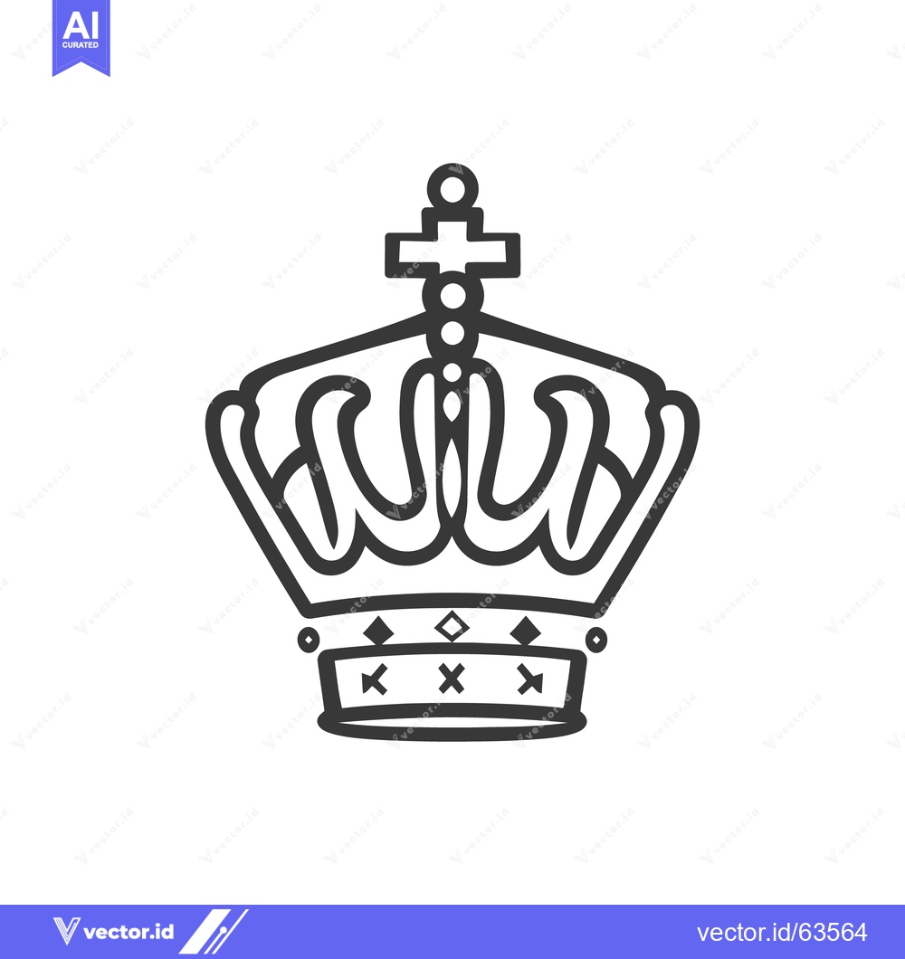 Premium Vector of A simple black and white illustration of a royal crown