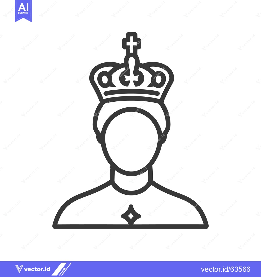 Premium Vector of A linear drawing depicting a person wearing a decorative crown