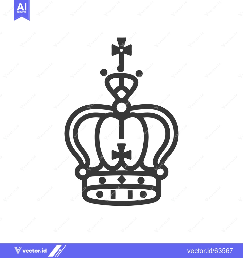 Premium Vector dari Detailed outline drawing depicting a royal crown on a white background