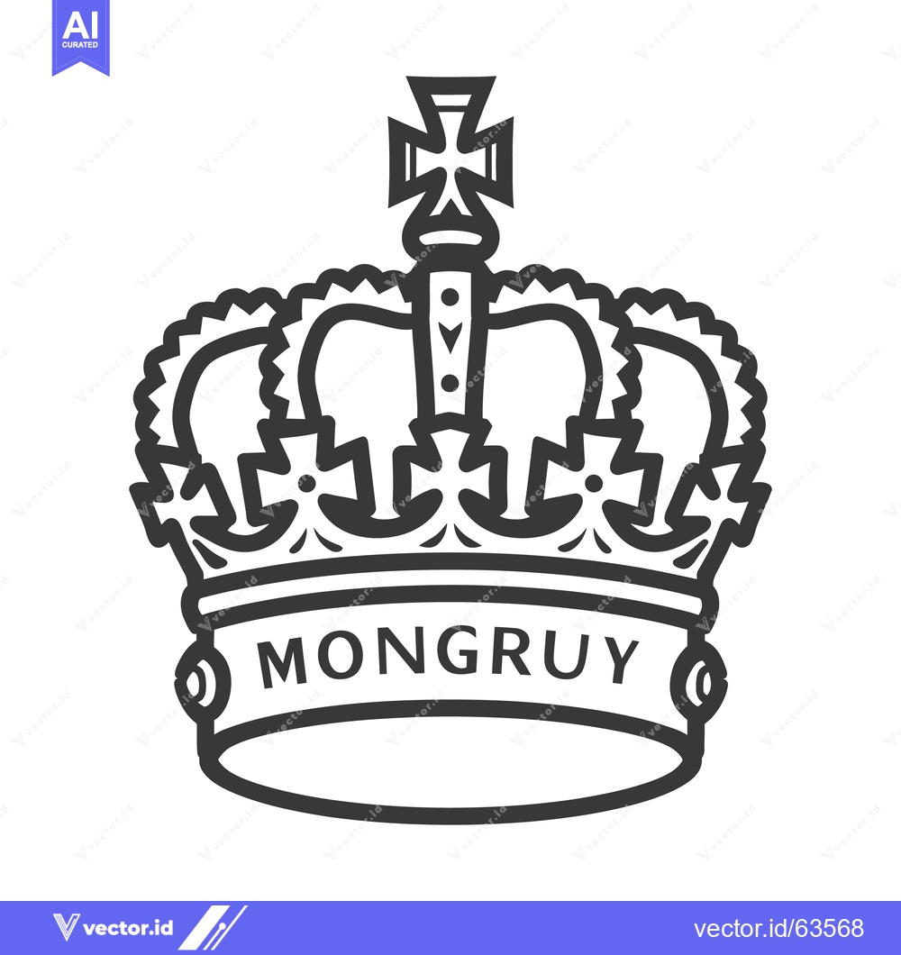 Premium Vector dari An illustrated outline of a royal crown in black and white
