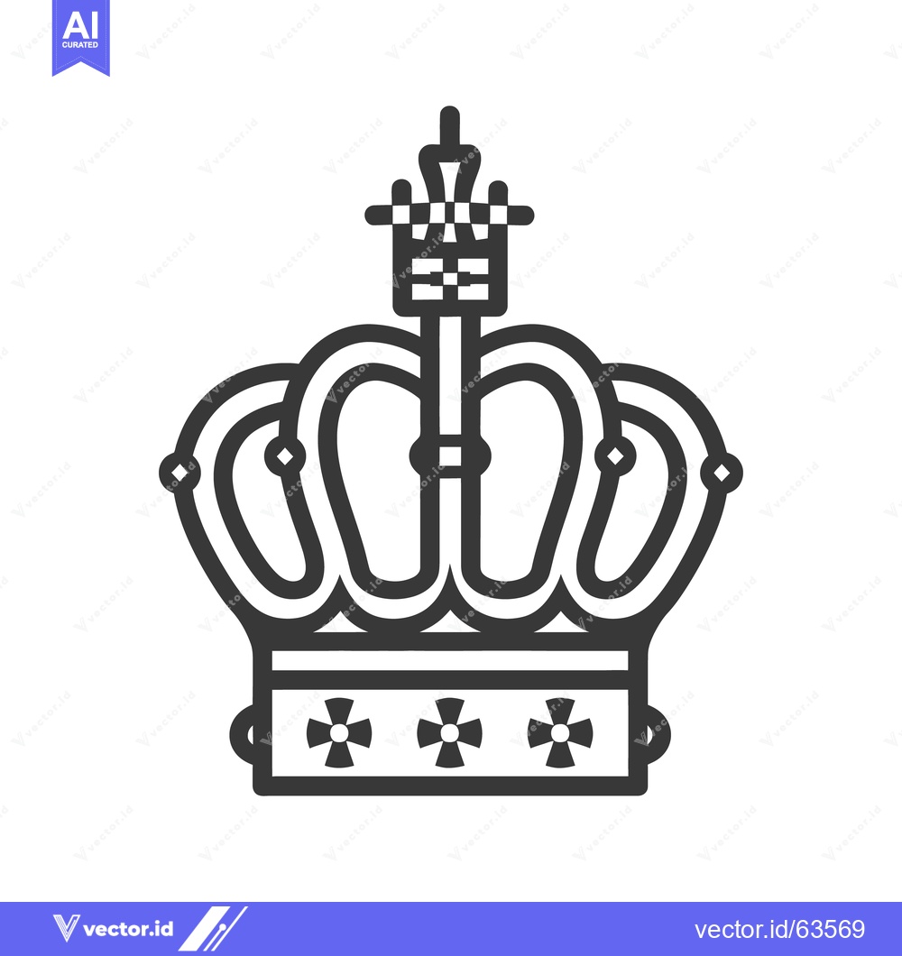 Premium Vector dari A simplistic depiction of a detailed royal crown emblem